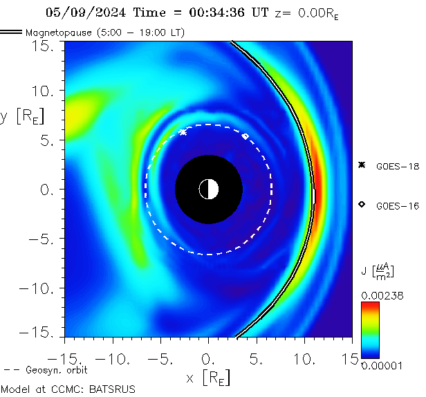 Inner magnetosphere at Z=0 with magnetopause