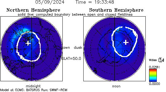SWMF ionospheric Joule heating with polar cap